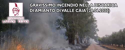 Pomezia, incendio nella discarica di amianto di Valle Caia (28/06/2022)